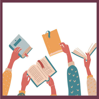 Link to the library book club events page.